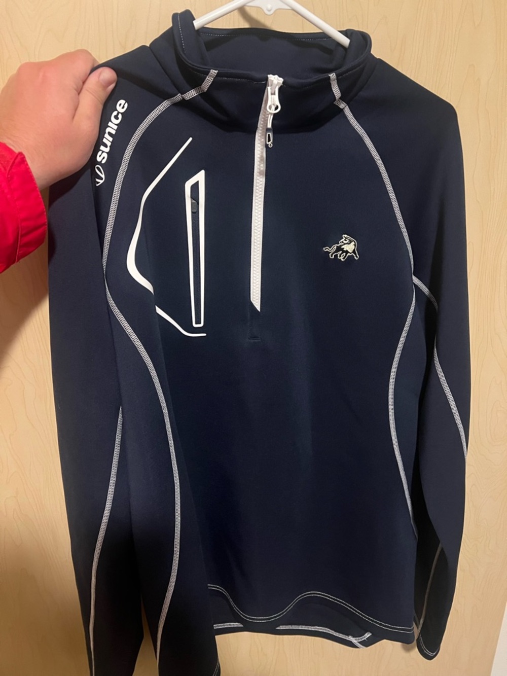 Sunice Navy and White Quarter-Zip Athletic Pullover